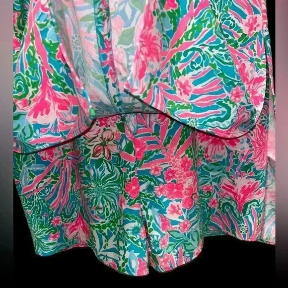 Lilly Pulitzer Ronnie V-Neck Romper in Amalfi Blue Leaf It Wild Sz 2 - Picture 7 of 8
